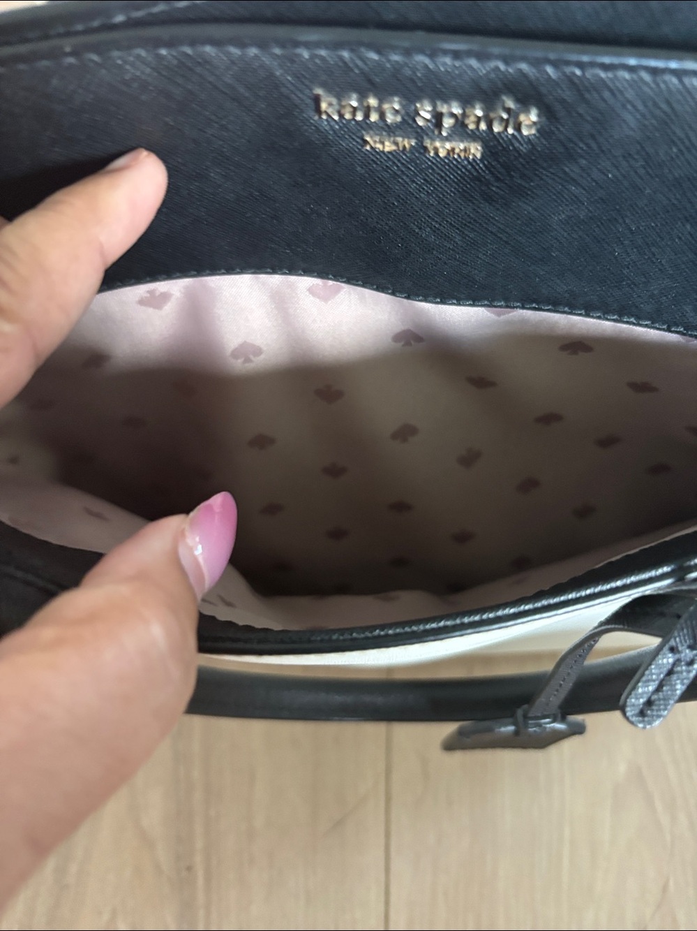 kate spade Black and White Colorblock Leather Satchel - Picture 11 of 11